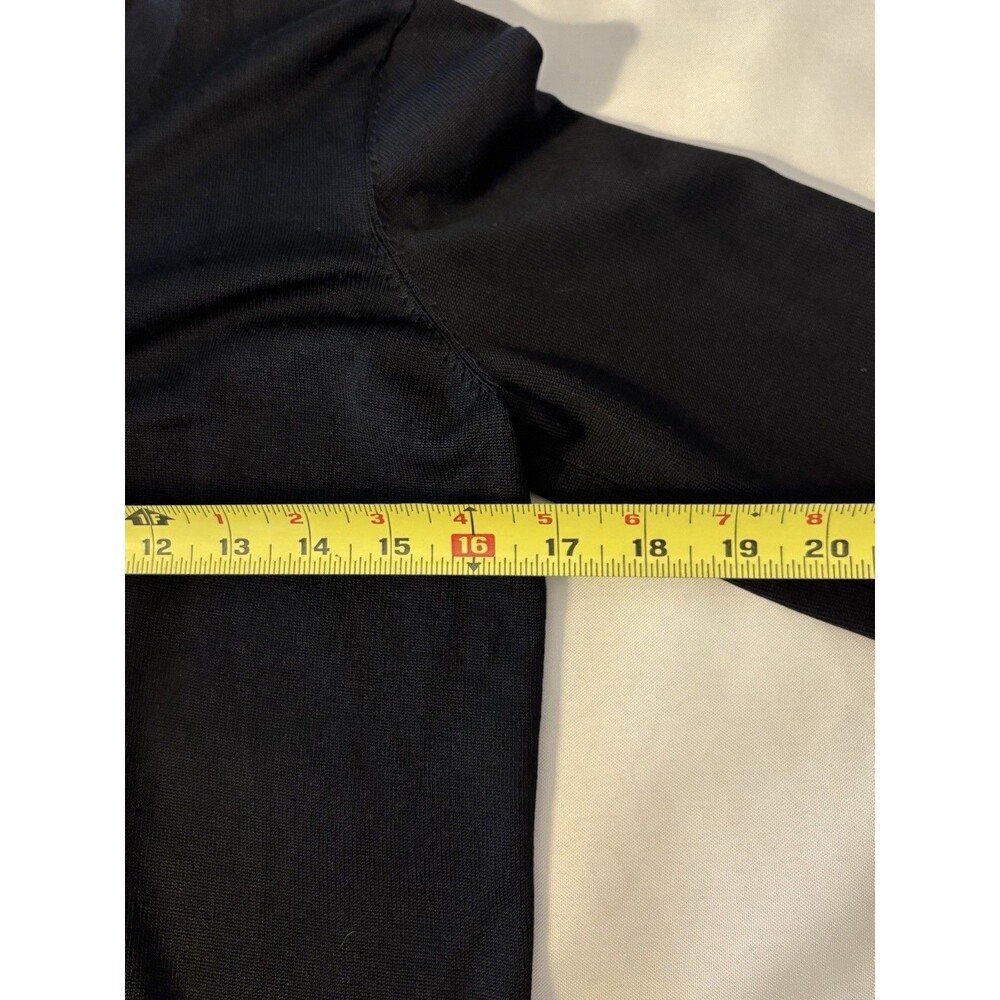LAUREN RALPH LAUREN Black Silk Blend Cardigan Sweater Women Petite Small Buttons - Picture 9 of 9